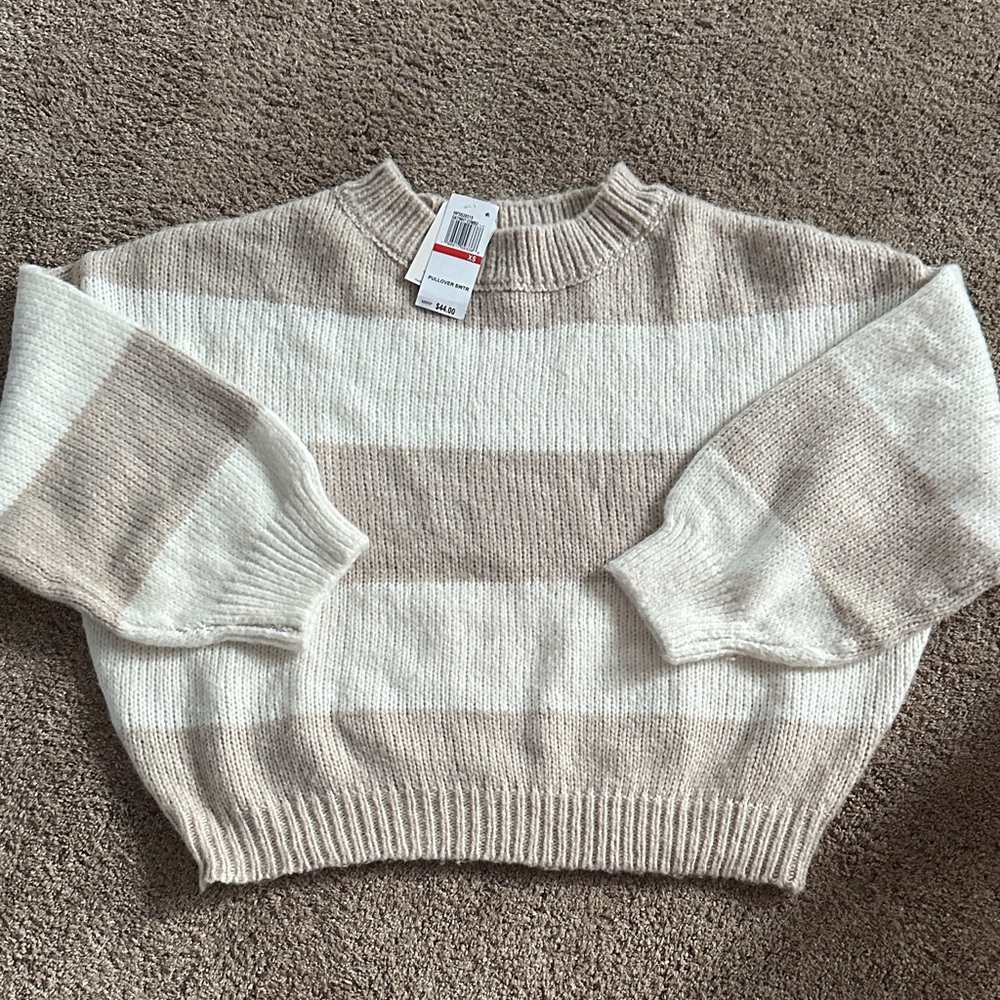 Striped Crewneck Sweater Oversized
